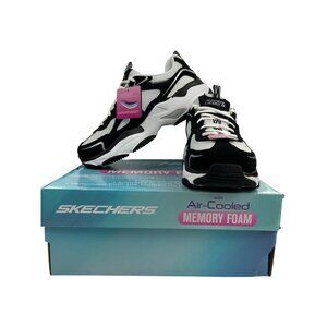Skechers Womens Landers Petal Pusher Air Cooled Sneakers  Black /White US 9